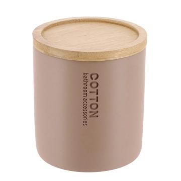 Cutiuta rotunda polirasina - cappuccino/bamboo 9.5x11 cm