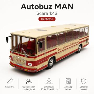 Macheta autobuz MAN Der Langenhettenbacher, scara 1:43