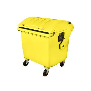 Container HDPE CLE 1100L cu capac rotund galben