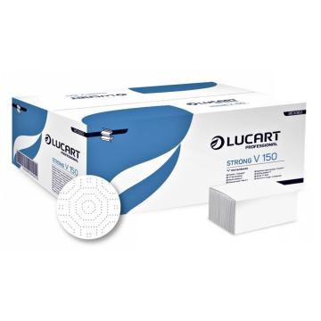Prosoape albe, pliate in V, 2 straturi, 25x23cm, Lucart